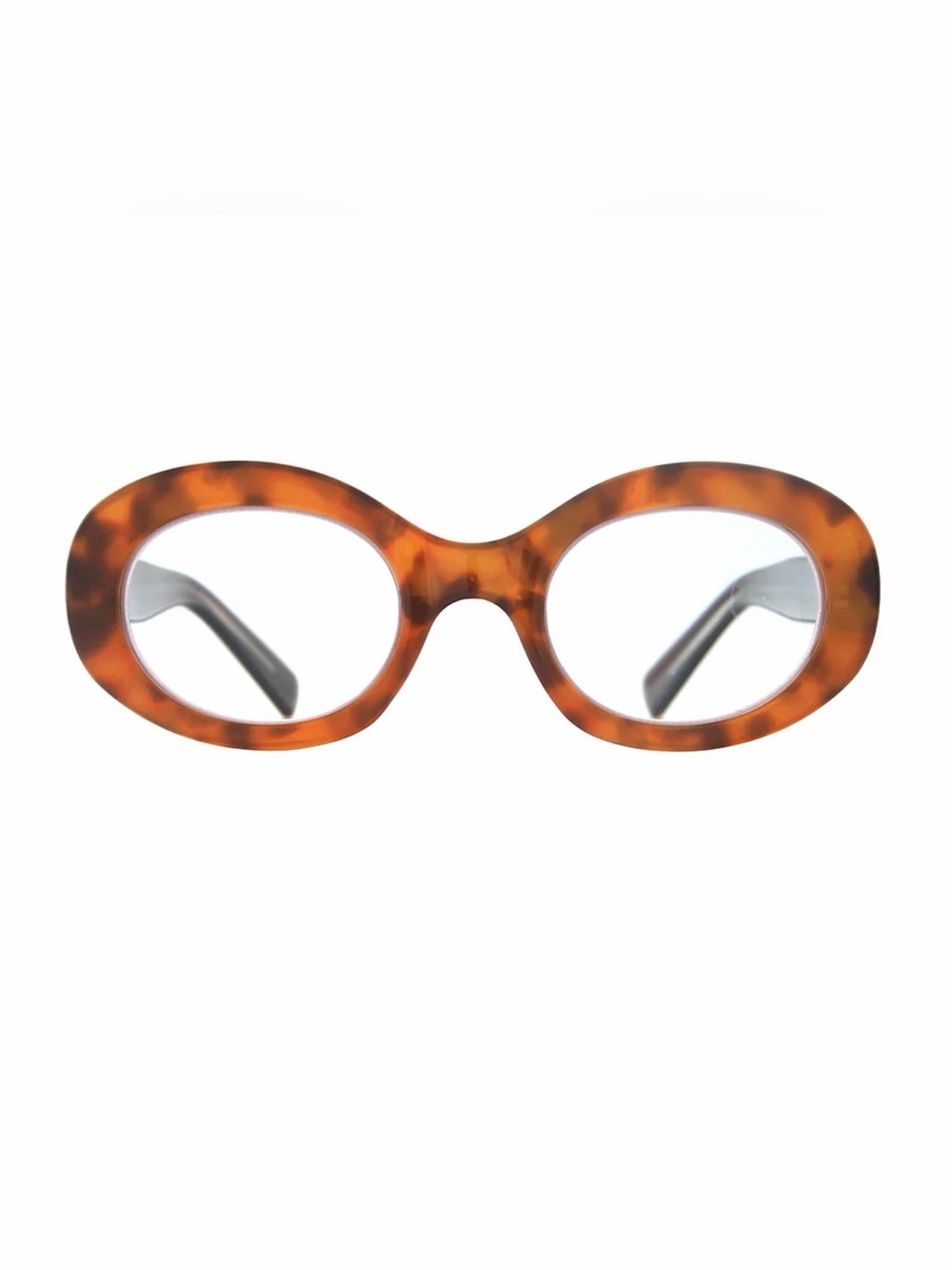 Ryan Simkhai River Tortoise Brown Oval Reading Glasses +1.5 Blue Light Filter